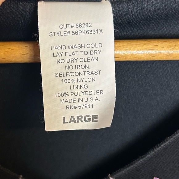 W Wrapper Vtg Y2K Top Blouse Size L Stretch Bell Sleeve Embroidery V-Neck Goth - Picture 9 of 11